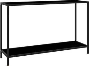 vidaXL fekete edzett üveg tálalóasztal 120 x 35 x 75 cm
