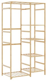 bambusz ruhaállvány polcokkal 100x50x184,5 cm