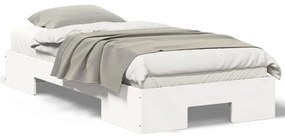 Földi ágykeret tárolóval Fehér 90 x 190 cm Tömör fenyőfa