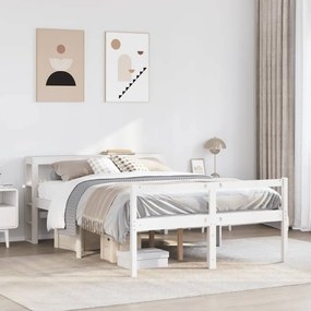 fehér tömör fenyőfa ágy időseknek fejtámlával 150 x 200 cm
