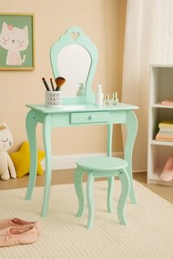 Kis fésülködőasztal tükörrel és ülőkével 65 x 39,5 x 108 cm