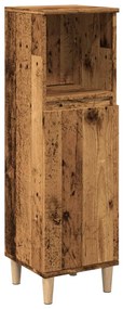 Antik fa színű szerelt fa fürdőszobaszekrény 30 x 30 x 100 cm