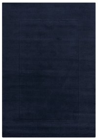 Sötétkék kézi szövésű gyapjú szőnyeg 120x170 cm Textured Wool Border – Flair Rugs