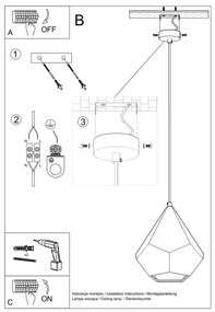 Csillár zsinóron PAVLUS 1xE27/60W/230V