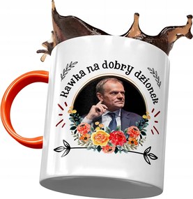 Donald Tusk Po Narancssárga Bögre Ajándék Nyomtatott Fotóval
