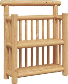 vidaXL Falpolc polcokkal tárolóval Természetes 40 x 13 x 44 cm bambusz