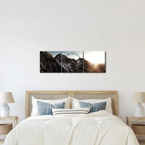 Egy sziklás hegység képe (órával) (90x30 cm)