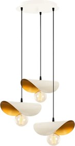 Sivani MR-964 fehér-arany fém függőlámpa, Ø45 cm, 3 izzós
