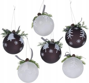 Boltze Karácsonyfadísz szett 8 cm 6 db 3xfekete 3xfehér karácsonyfadísz