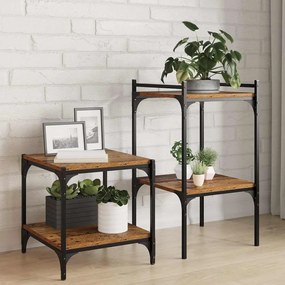 Polcos könyvespolc 4 pcs Barna 40 x 40 x 1.5 cm Faanyag