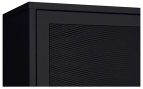 Fekete fém szekrény tolóajtóval 90x180x40 cm Veep – Unique Furniture