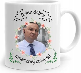 Andrzej Duda Elnök Bögre Ízletes Kávé Nyomtatott Mintával