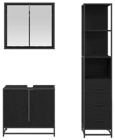 Fürdőszoba bútor szett 3 pcs Musta tammi 65 x 33 x 60 cm