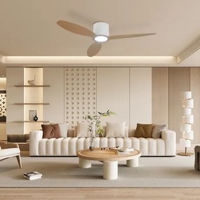 ZEVENTI - LED mennyezeti ventilátor VENTORA LED/24W/230V Wi-Fi Tuya fehér/tölgy + távirányító
