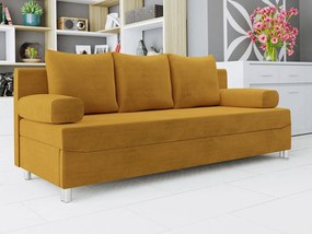ELZA kinyitható kanapé tárolóhellyel - sárga