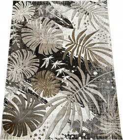 Szőnyeg 160x220 Bézs Modern Nappali Hálószoba Levelek Divatos Minőség