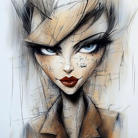 Canvas Vászonkép Portré Nő Művészeti Vázlat Modern 40x40