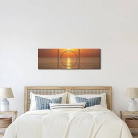 Kép - Naplemente az óceán felett (órával) (90x30 cm)