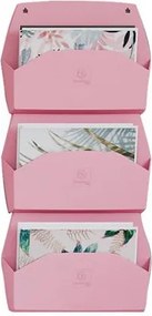 Fali rendszerező, 1 rekeszes, fekvő, 38,2x28,9x7,2 cm, EXACOMPTA Autentik, rózsaszín (EX61171D)