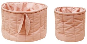 Világos rózsaszín textil gyerek tárolódoboz szett 2 db-os ø 30x20 cm Bambie Vintage Nude – Lorena Canals