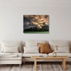 A felhők és az erdő képe (üvegen) (70x50 cm)