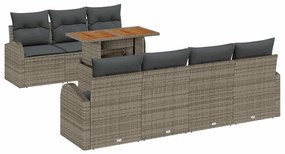 vidaXL Kerti Kanapé Szett párnával 8 pcs Szürke