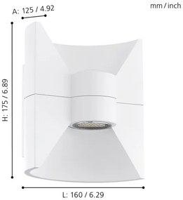 Eglo 93367 -LED kültéri fali lámpa REDONDO fehér 2xLED-SMD/2,5W/230V IP44