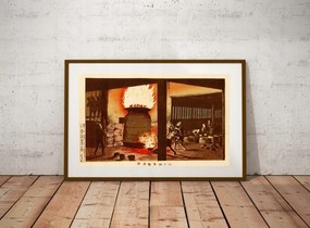 Japán Fa Kobayashi Kiyochika 1879 méret 50x30cm