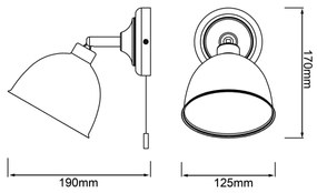 Brilliant - Fali spotlámpa TELIO 1xE14/28W/230V szürke