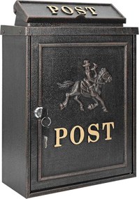vidaXL Fali Postafiók tárolóval Bronz 29 x 13 x 41 cm Öntött alumínium