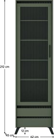 Vitrin, smoke zöld/fekete, LONGY REG1W2S