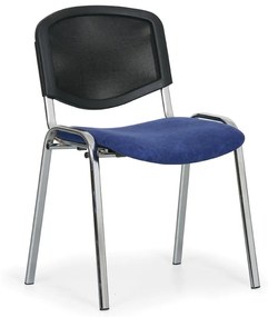 Viva Mesh konferencia szék - króm lábak, kék / fekete