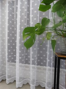 Mg Függöny 36215 méhsejt virág Fehér 300x250cm Kész Szalaggal M