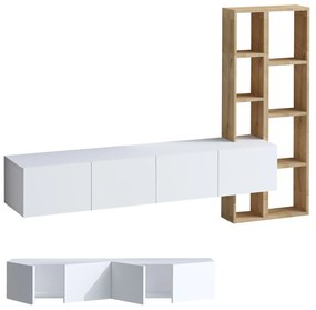 TV asztal/szekrény Panda (fehér + tölgy). 1073376