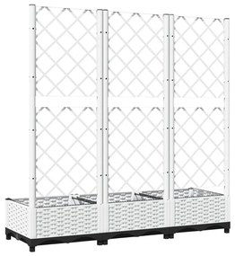 fehér polipropilén rácsos kerti ültetőláda 120 x 40 x 121,5 cm