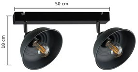 Spotlámpa FAUN 2xE27/60W/230V fekete