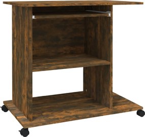 vidaXL füstös tölgy színű szerelt fa számítógépasztal 80 x 50 x 75 cm