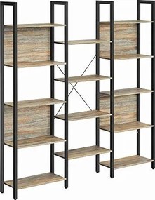 Loft könyvespolc Kochamy Meble 158x166x24cm – nagy rendszerező barna árnyalatok