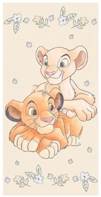 Disney Az Oroszlánkirály Simba & Nala fürdőlepedő, strand törölköző Yellow 70*140cm