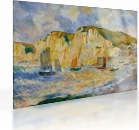 Üveg kép - Auguste Renoir, Sea and Cliffs, reprodukciók (70x50 cm)