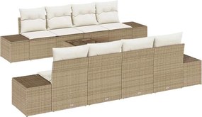 vidaXL Kerti Kanapé Szett párnával 7 pcs Beige és krém polirattan