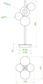 Wofi 8014.04.24.9000 - LED asztali lámpa 4xG9/3W/230V fekete
