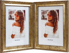 Veneto multikeretes fotógaléria 15x21 cm Dupla függőleges/függőleges Arany