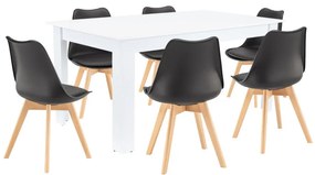 Lola 6+1 étkező garnitúra fekete-fehér