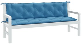 2 db melange kék szövet kerti padpárna 180 x 50 x 7 cm