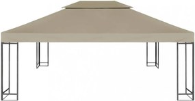 tópszínű kétszintes pavilon tetőponyva 310 g/m² 4 x 3 m