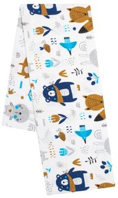 Flanel pelenka nyomtatott mintával New Baby erdő fehér