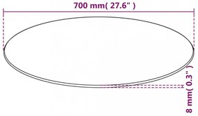 edzett üveg asztallap kerek 700 mm