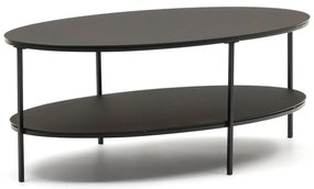 Fekete dohányzóasztal üveg asztallappal 65x110 cm Fideia – Kave Home