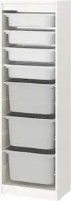 Ikea Trofast könyvespolc fehér-szürke 46x30x145 cm